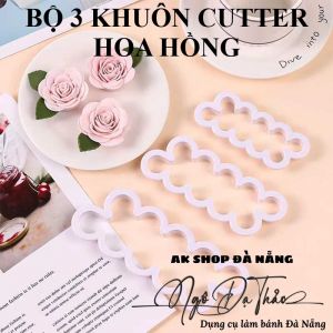SET 3 KHUÔN CUTTER NHỰA  - HOA HỒNG