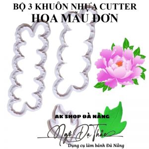 SET 3 KHUÔN CUTTER NHỰA  HOA MẪU ĐƠN + LÁ