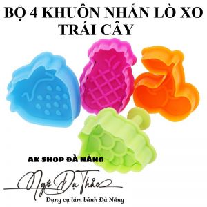 SET 4 KHUÔN NHẤN COOKIES (TRÁI CÂY)