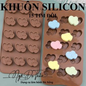 Khuôn silicon 15 tim đôi
