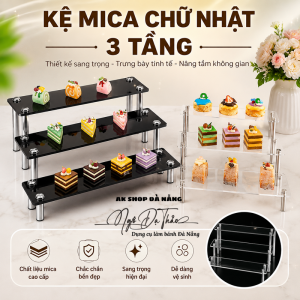Kệ mica chữ nhật 3 tầng