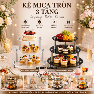 Kệ mica tròn 3 tầng