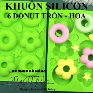 KHUÔN SILICON 6 DONUT TRÒN HOA
