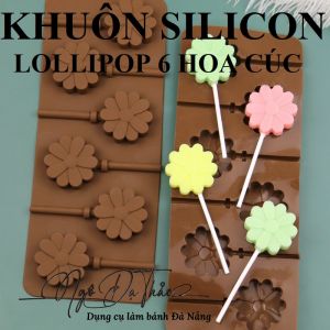 Khuôn silicon kẹo mút - 6 hoa cúc