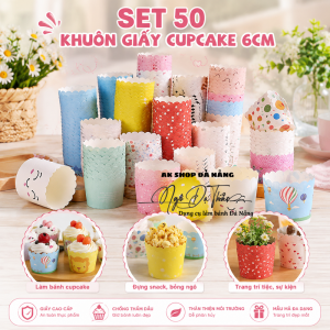 Set 50 khuôn giấy cupcake cứng 6cm