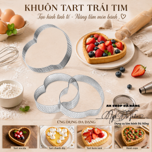 Khuôn nhôm đục lỗ bánh tart/pie tim