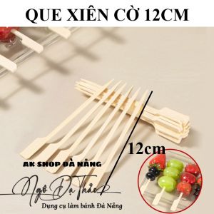 Set 100 que xiên tre decor - XIÊN CỜ 12CM