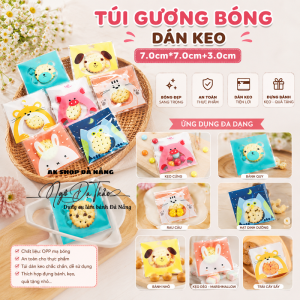 Set 100 túi gương đựng bánh kẹo 7*7+3