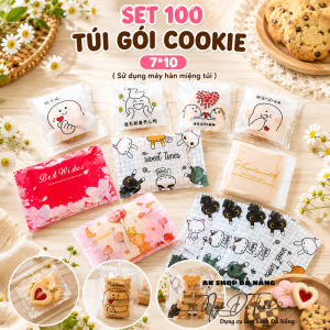 Set 100 túi đựng bánh quy 7*10