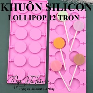 Khuôn silicon kẹo mút - 12 hình tròn