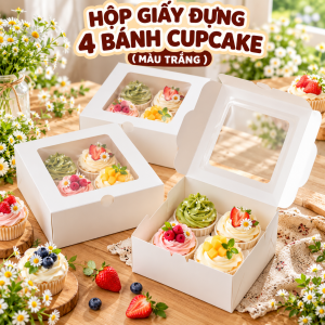 Hộp giấy cupcake 4 bánh