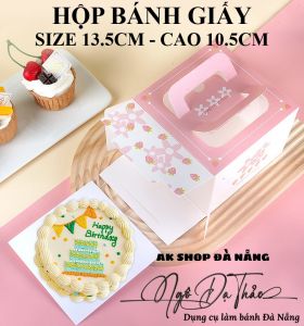 Hộp giấy đựng bánh mini 13.5cm - Cao 10.2cm