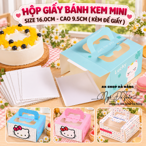 Hộp giấy đựng bánh mini 16cm - Cao 9.5cm