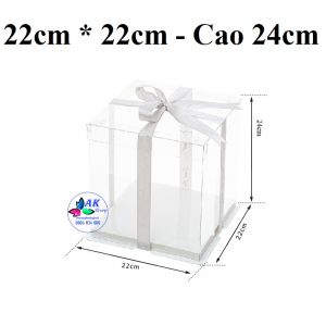 HỘP BÁNH MICA VUÔNG SIZE 21 - CAO 24