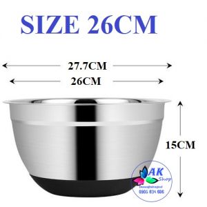 TÔ TRỘN BỘT ĐÁY SILICON 26CM