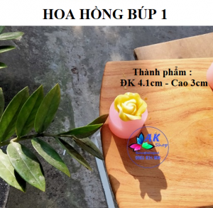 KHUÔN SILICON HOA HỒNG BÚP 1