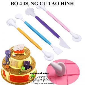 Bộ 4 dụng cụ tạo hình fondant/ đất sét nhựa