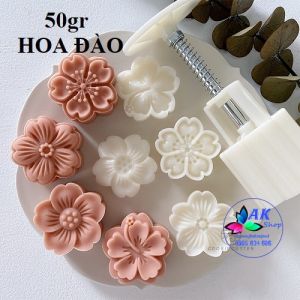 KHUÔN NHẤN BÁNH TRUNG THU 50GR - HOA ĐÀO