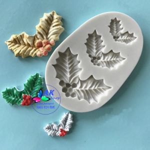 KHUÔN SILICON GIÁNG SINH 3 LÁ NOEL