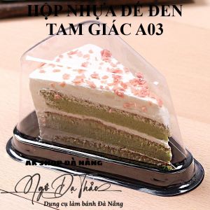 Hộp nhựa TAM GIÁC đế nâu/đen A03