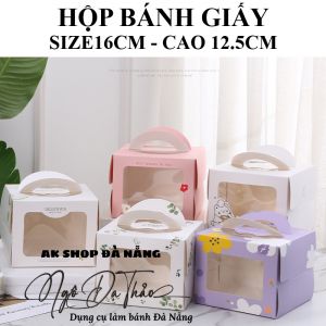 Hộp giấy đựng bánh mini 16cm - Cao 12.5cm