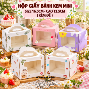 Hộp giấy đựng bánh mini 16cm - Cao 12.5cm