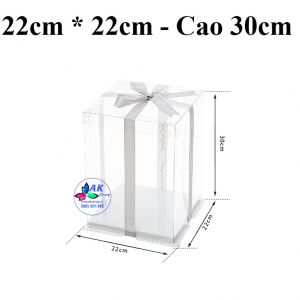 HỘP BÁNH MICA VUÔNG SIZE 21 - CAO 30