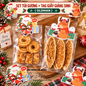Set 10 túi gương cookie 8*23 +  tag GIÁNG SINH