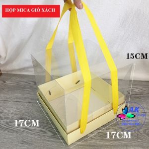 HỘP BÁNH MICA DÂY XÁCH 17CM