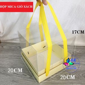 HỘP BÁNH MICA DÂY XÁCH 20CM