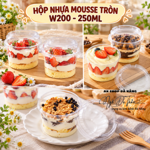 Hộp nhựa dẻo tròn nắp rời W200 (250ML)