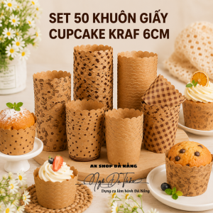 Set 50 khuôn giấy cupcake cứng 6cm - KRAF
