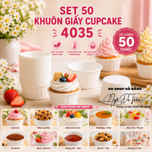 Set 50 khuôn giấy cupcake cứng 4035