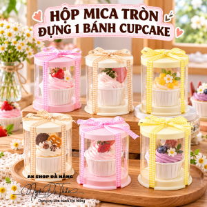 Hộp mica cupcake tròn 1 bánh