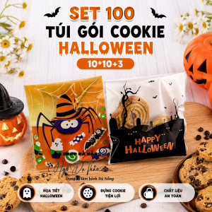 Set 100 túi gương đựng bánh kẹo 10*10+3 - HALLOWEEN