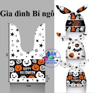 SET 50 TÚI COOKIE TAI THỎ HALLOWEN (PUMPKIN)