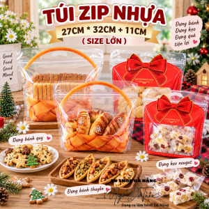 Túi zip nhựa đựng bánh kẹo 27*32.5*11 ( Size lớn)