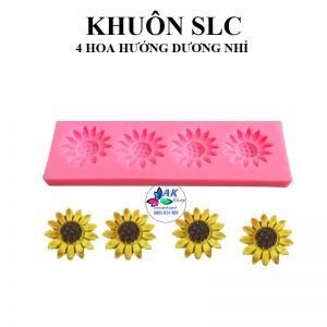 KHUÔN SILICON 4 HOA HƯỚNG DƯƠNG NHÍ