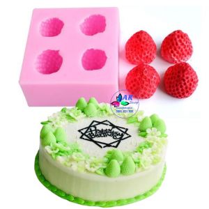 KHUÔN SILICON 4 QUẢ DÂU 2.5CM