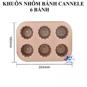 KHUÔN NHÔM NƯỚNG BÁNH CANNELE 6 BÁNH