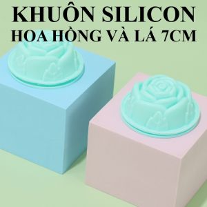 SET 10 KHUÔN SILICON HOA HỒNG VÀ LÁ 7CM