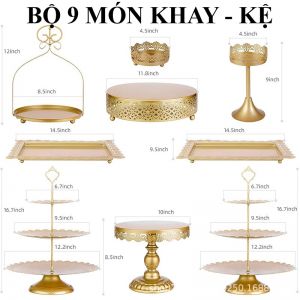 BỘ 9 MÓN KHAY - KỆ TRANG TRÍ - THÉP