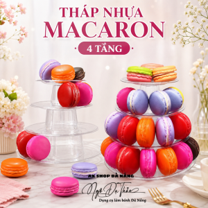 Tháp nhựa macaron 4 tầng