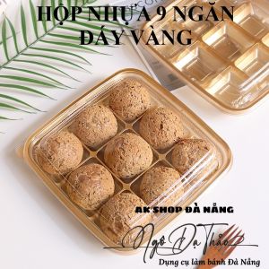 Hộp nhựa 9 ngăn đế vàng