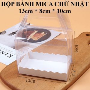 Hộp bánh mica chữ nhật 13*8*10