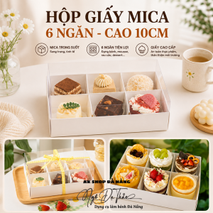 Hộp giấy + nắp mica 6 ô
