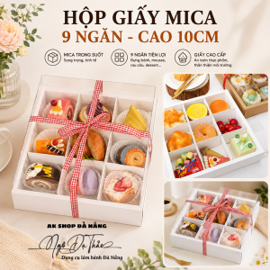 Hộp giấy + nắp mica 9 ô