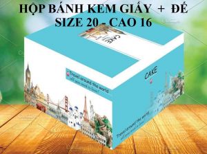 Hộp bánh kem giấy size 20 - Cao 16