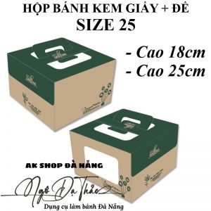 Hộp bánh kem giấy size 25 + đế