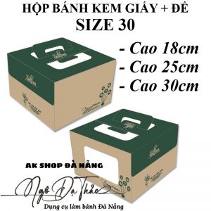 Hộp bánh kem giấy size 30 + đế